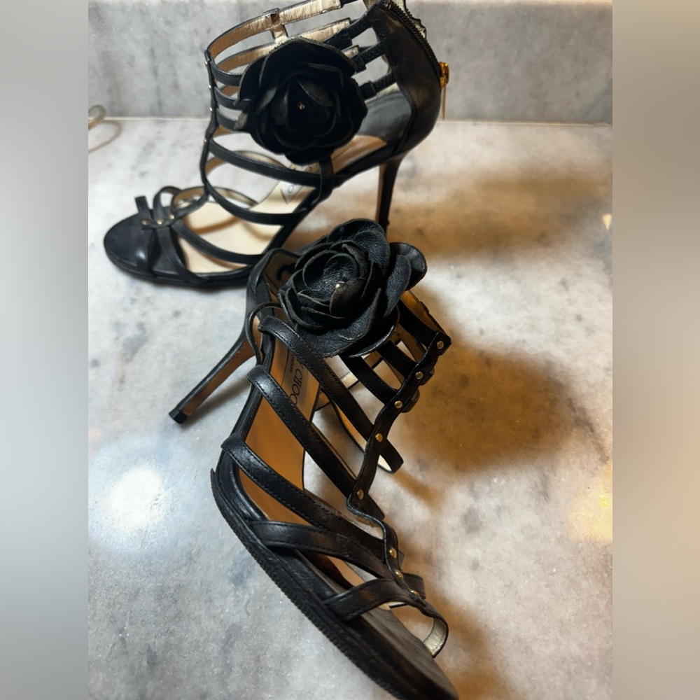 Authentic Jimmy Choo size 38 black heeled sandals